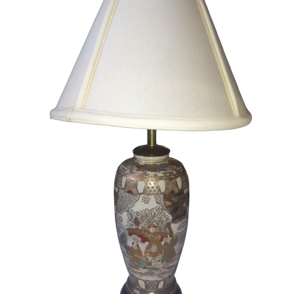 Robert Abbey Japanese Golden Brown Brass Table Lamp Asian Inspired RARE